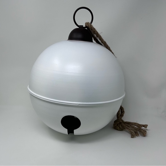 Christmas white metal jingle bell ornament decor 16in x 12in - Picture 3 of 11